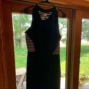 Navy and white dress